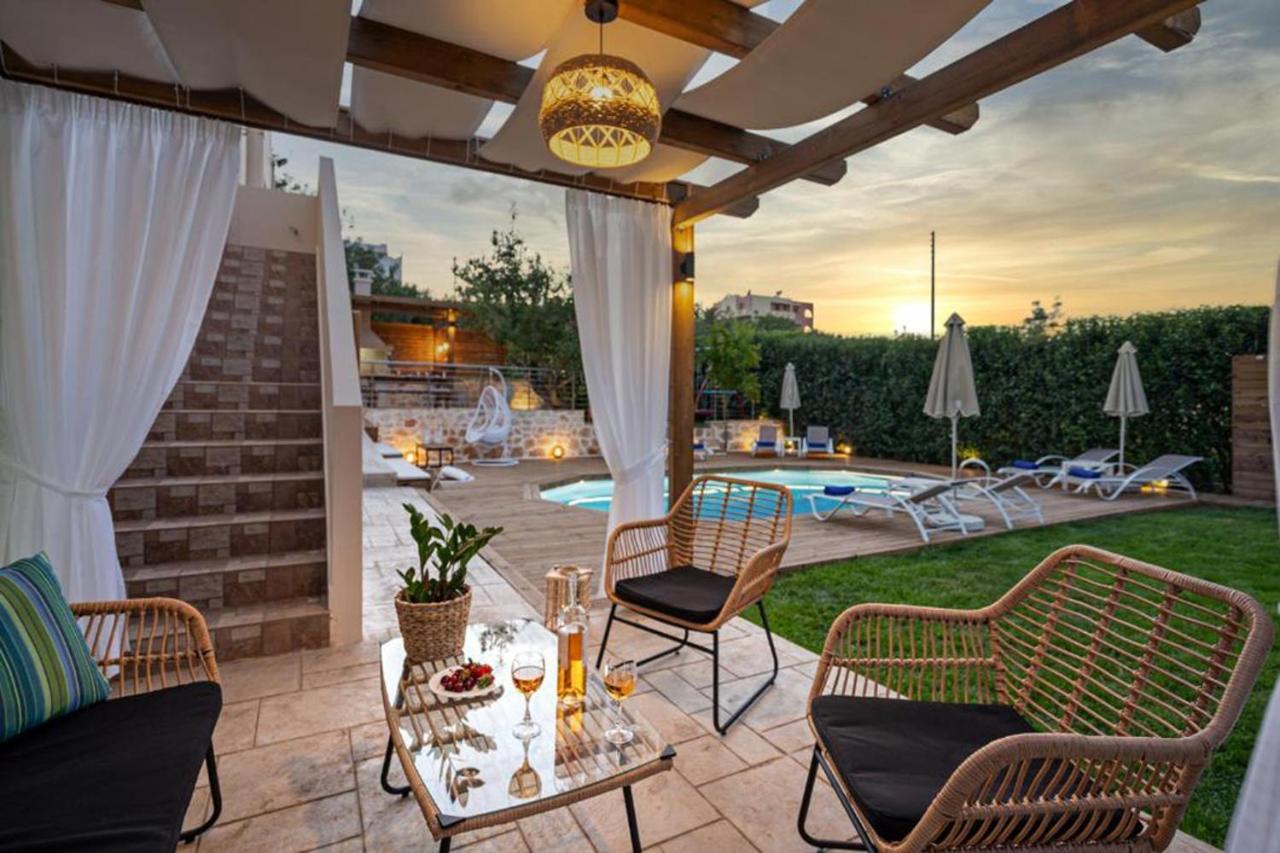 Villa Ellovos With Private Pool Rethymno  Bagian luar foto